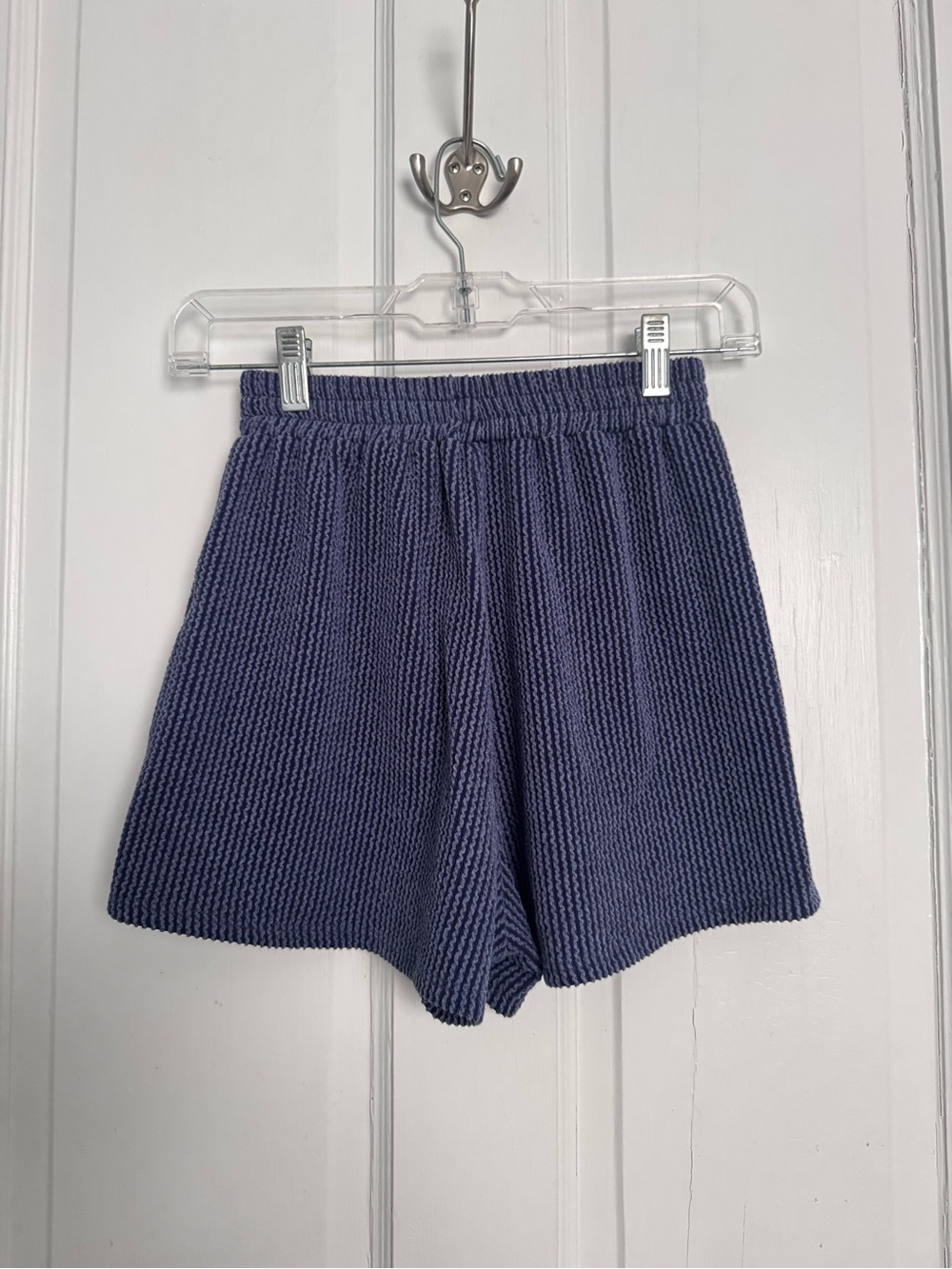 Knit Elastic-Waist Women’s Shorts in Slate Blue